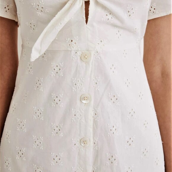 Madewell Eyelet Tie Front Midi Dress - Picture 5 of 7
